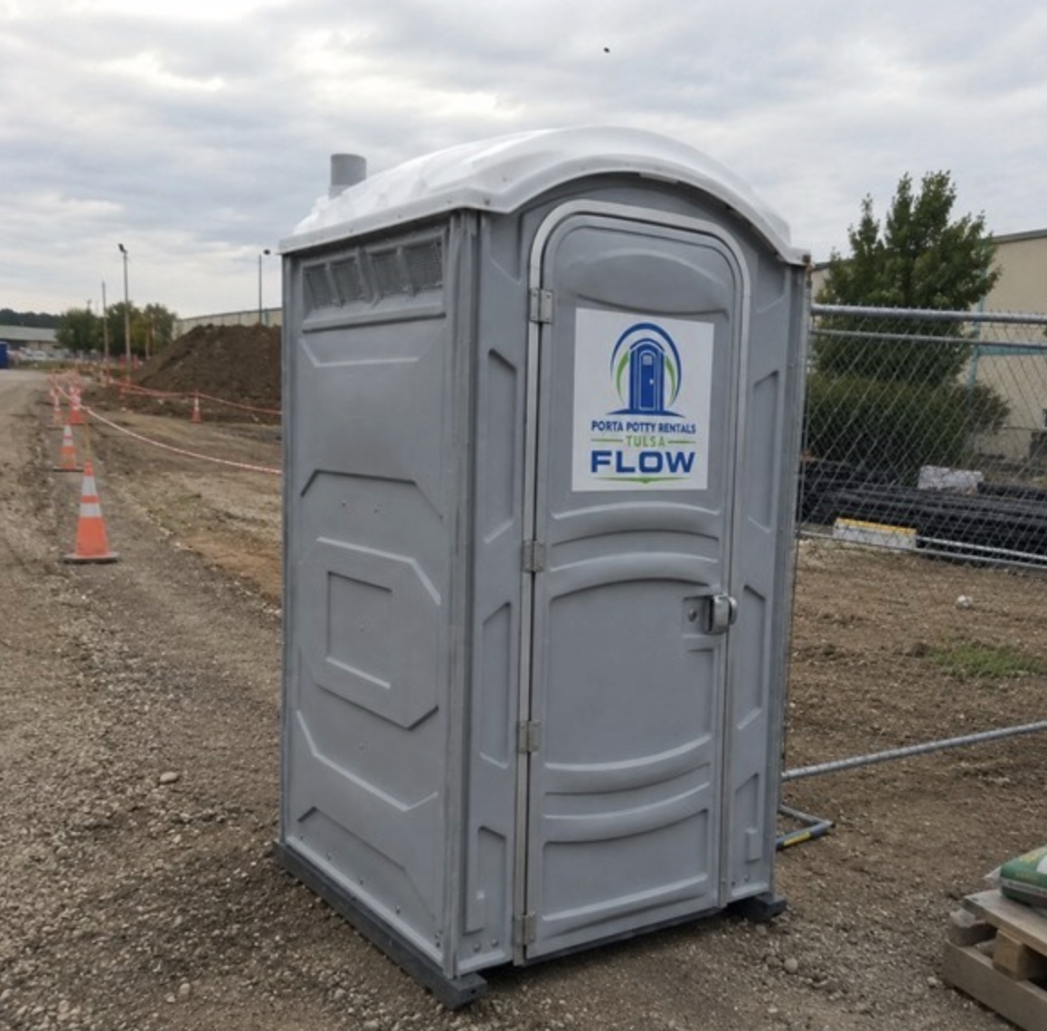 Porta potty on a construction site