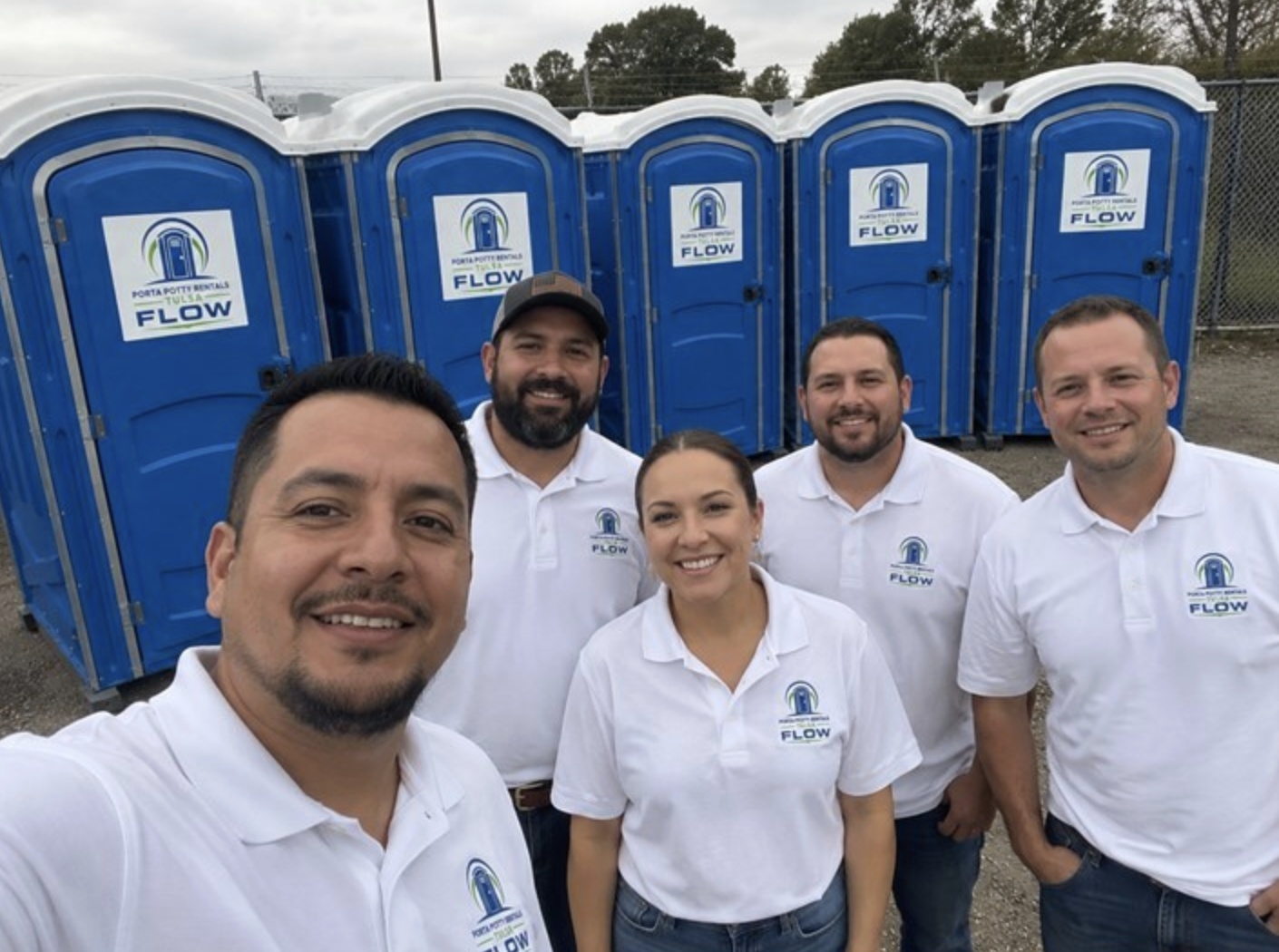 Porta Potty Rentals Tulsa Flow team selfie